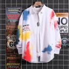 Long-sleeve Graffiti Daisy Print Shirt