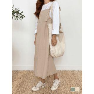 Button-trim Jumper Dress