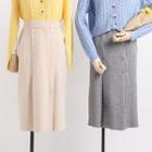 High-waist Knit Midi Skirt