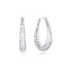 925 Sterling Silver Simple Hollow Earrings Silver - One Size