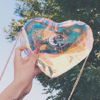 Heart Shaped Hologram Crossbody Bag