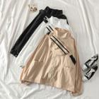 Set: Plain Zip Jacket + Sling Bag