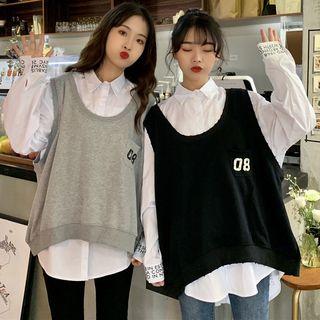 Number Knit Vest / Letter Shirt