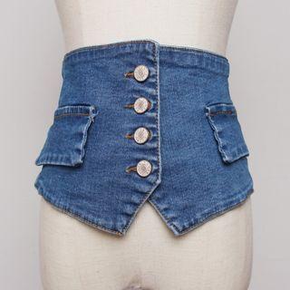 Denim Corset Belt Blue - One Size