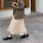 Star Jacquard Knit Midi A-line Skirt