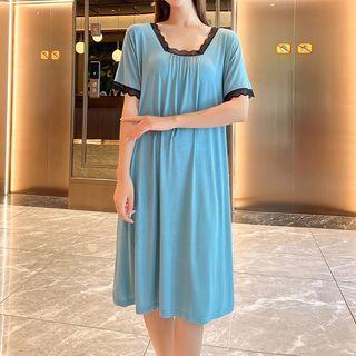 Short Sleeve Square Neck Sleep Dress