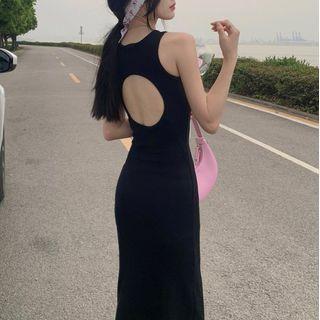 Plain Cutout Bodycon Tank Dress