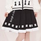 Letter Embroidered Mini Pleated Skirt Black - Xs