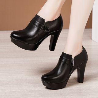 Plain Platform Chunky Heel Shoes