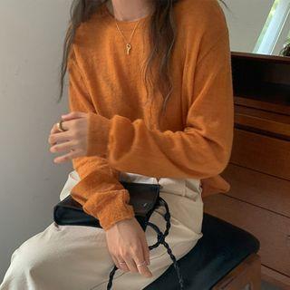 Plain Knit Top Tangerine - One Size