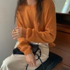 Plain Knit Top Tangerine - One Size