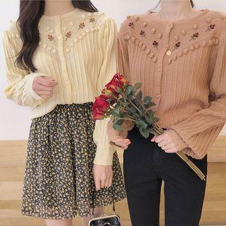 Floral Print Bobble Cardigan