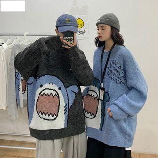 Couple Matching Shark Print Sweater