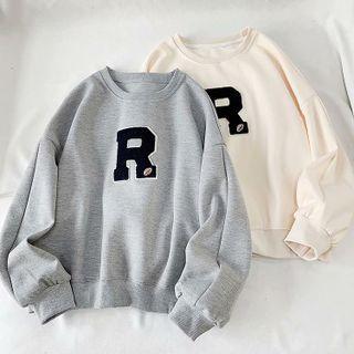 R Applique Round Neck Sweatshirt