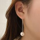 Faux Pearl Sterling Silver Dangle Earring E1122 - 1 Pr - Silver & White - One Size