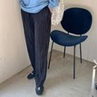 Band-waist Crystal-pleat Pants