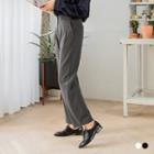 Textured Pleated Wide-leg Trousers