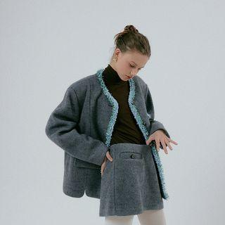 {of Vintage} Wool Blend Mini Skirt