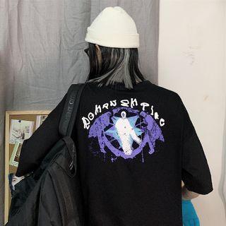 Short-sleeve Print T-shirt / Necklace (various Designs)