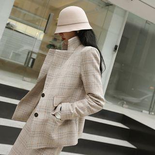 Office Look Plaid Single-breasted Blazer