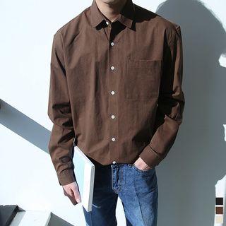 Pocket-front Loose-fit Cotton Shirt