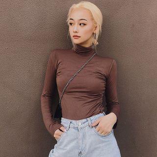 Turtleneck Long-sleeve Light T-shirt In 5 Colors