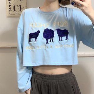 Loose-fit Long-sleeve Printed Top