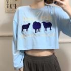 Loose-fit Long-sleeve Printed Top