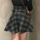 Plaid High-waist Skirt Large A-line Skirt