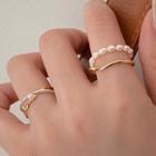 Faux Pearl Alloy Open Ring (various Designs) / Set
