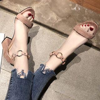 Hoop Strap Chunky Heel Sandals
