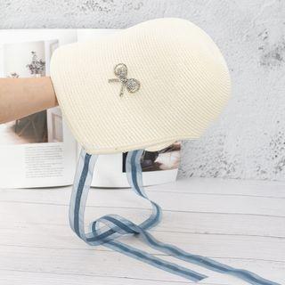Butterfly Rhinestone Straw Bonnet Hat