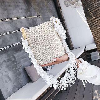 Woven Bucket Bag Off-white - One Size
