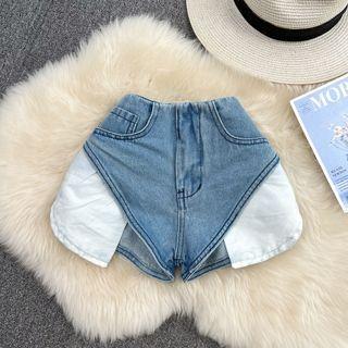 Pocket Panel Denim Hot Pants