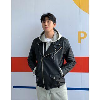 Zip-trim Faux-leather Biker Jacket