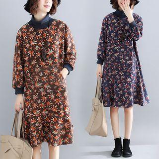 Floral Print Ruffle-hem Pullover Dress