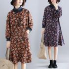 Floral Print Ruffle-hem Pullover Dress