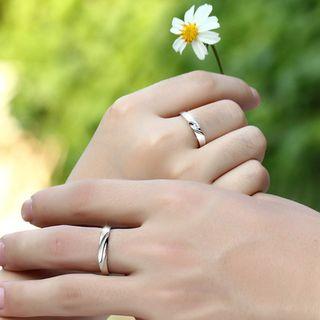 925 Silver Sterling Couple Matching Rhinestone Ring