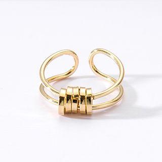 Alloy Layered Open Ring Ring - Gold - One Size