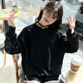 Lace Up Long-sleeve Sweatshirt