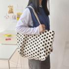 Dotted Canvas Tote Bag As Shown In Figure - L
