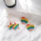 Resin Rainbow Star / Heart Dangle Earring