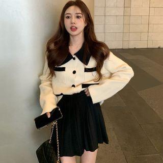 Pocket Detail Collared Cardigan White - One Size
