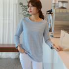 Round-neck Seam-trim M Lange T-shirt