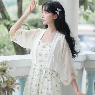Embroidered Tied Cover-up