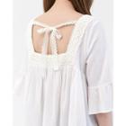 Square-neck Lace-trim Frilled Top