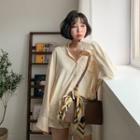 Pocket-front Dip-back Pastel-color Shirt