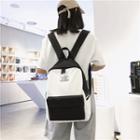 Tagged Color Block Nylon Backpack