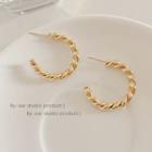 Sterling Silver Open Hoop Earring E4313 - 1 Pair - Gold - One Size