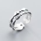 Layered Fish Open Ring Silver - One Size